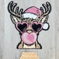 Reindeer bubble gum Sequins Patch