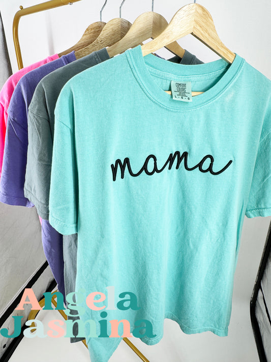 Chalky Mint Black Mama 3D Puff Comfort Colors Tee