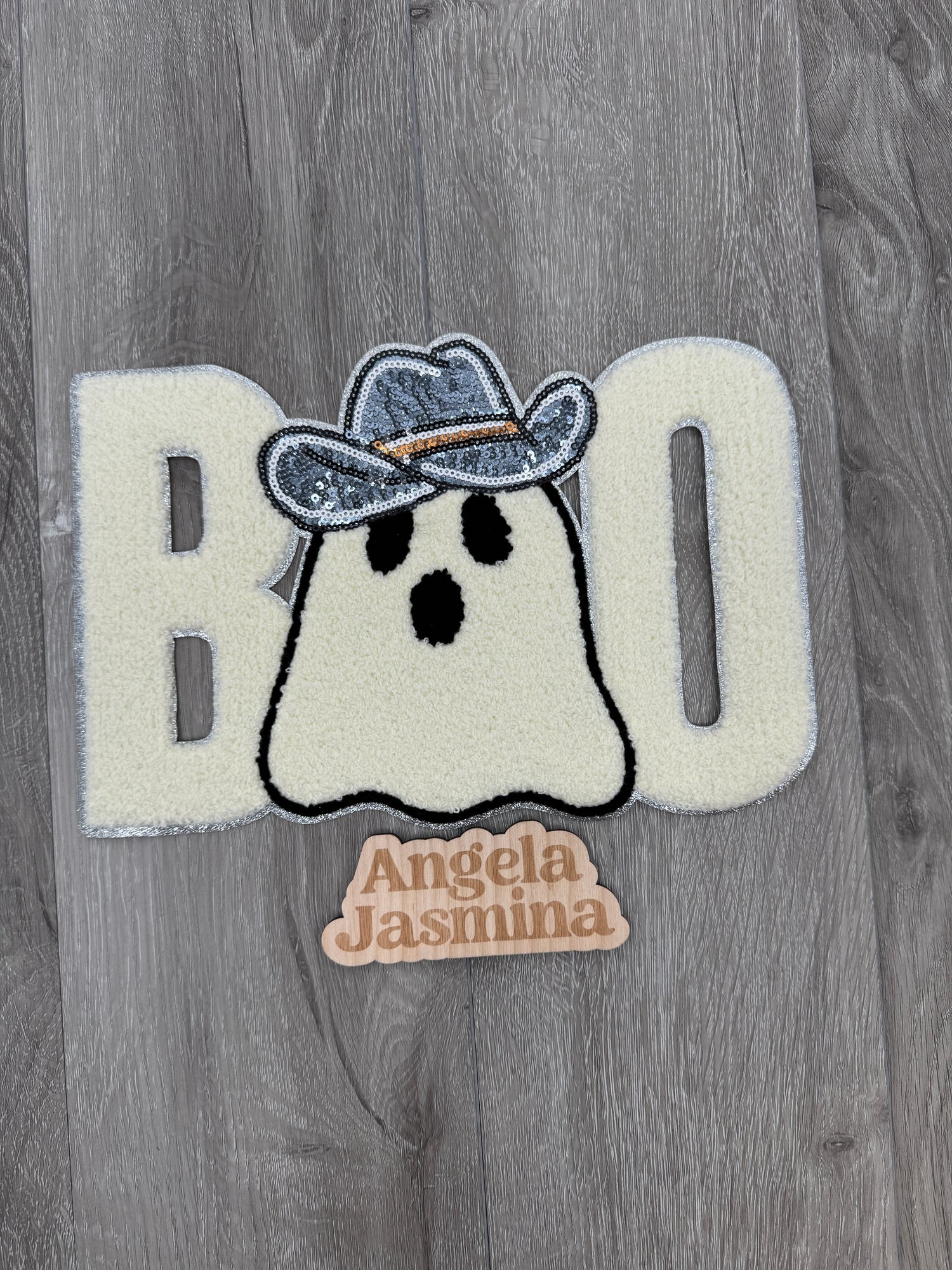 Western Boo Ghost Chenille Patch