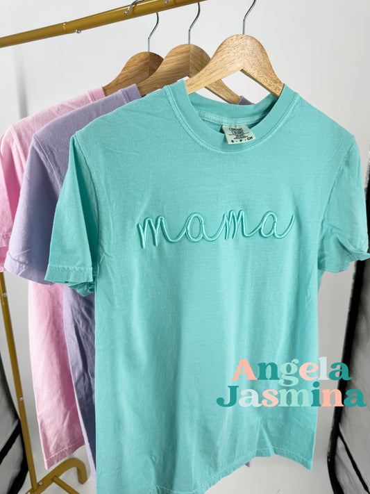 Chalky Mint Mama 3D Puff Comfort Colors Tee