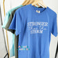 Mystic Blue Stronger Than The Storm ™   Embroidered Short Sleeve Tee
