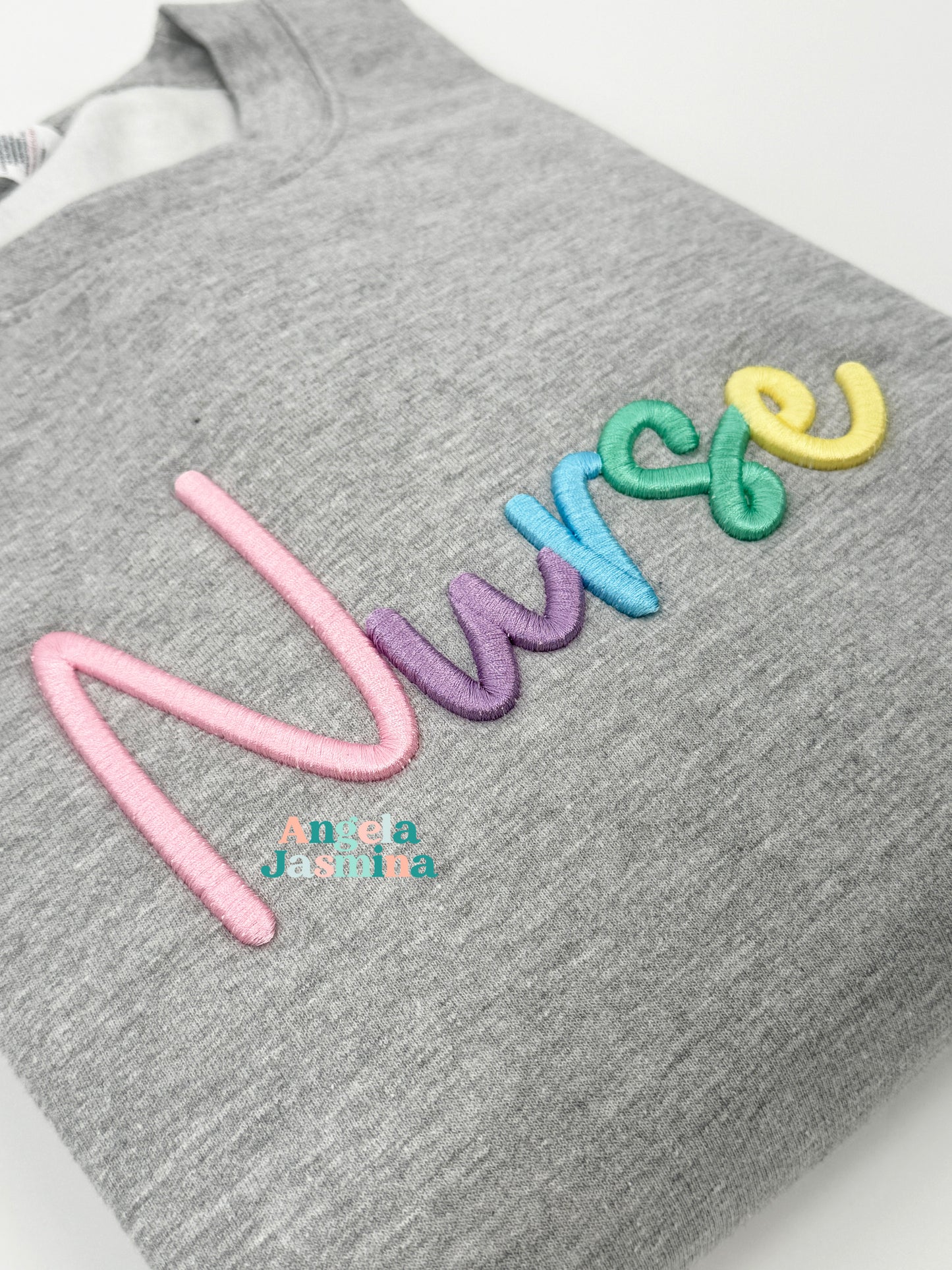 Nurse Embroidered 3d Puff Sweatshirt