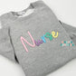 Nurse Embroidered 3d Puff Sweatshirt