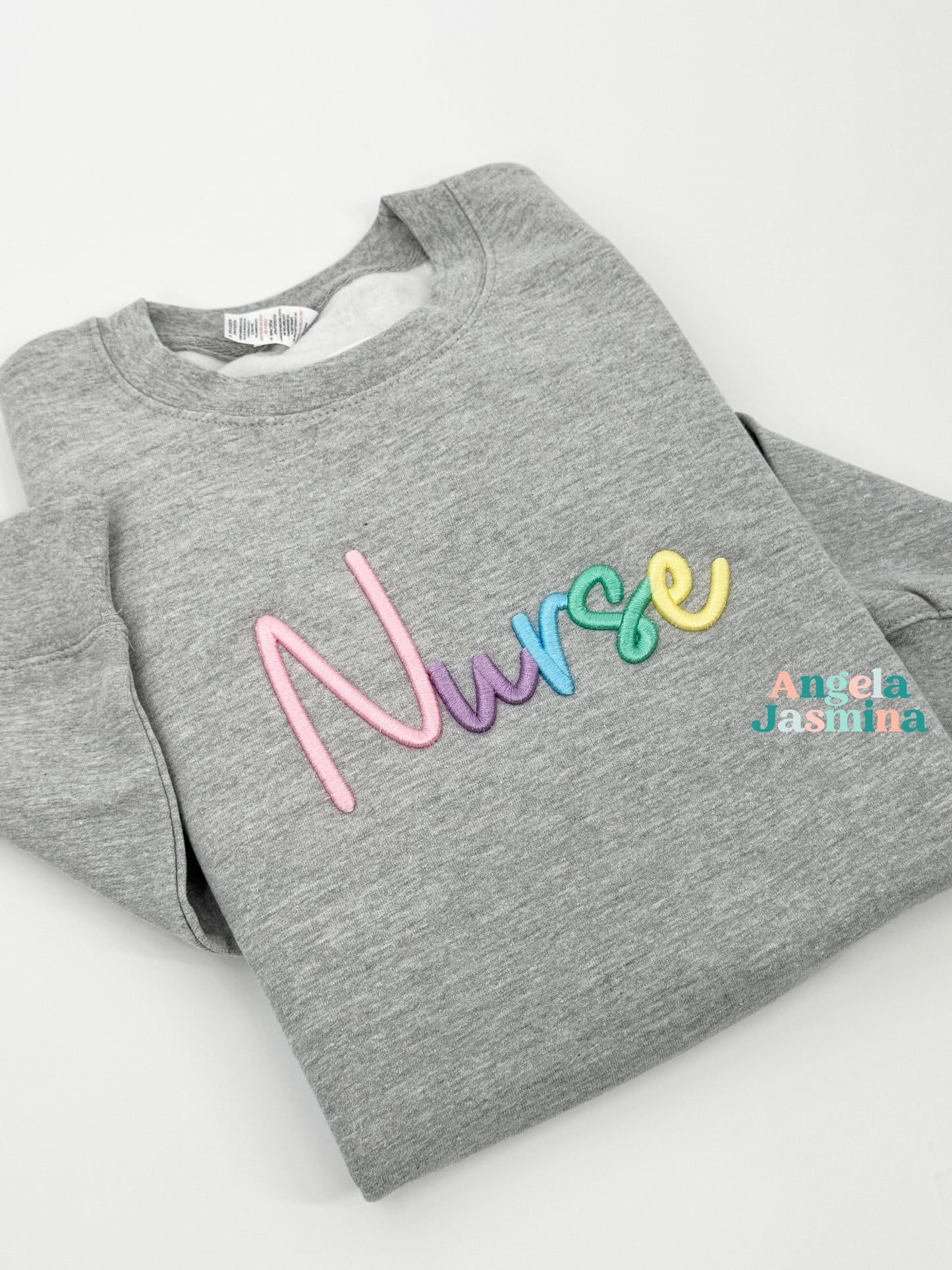 Nurse Embroidered 3d Puff Sweatshirt