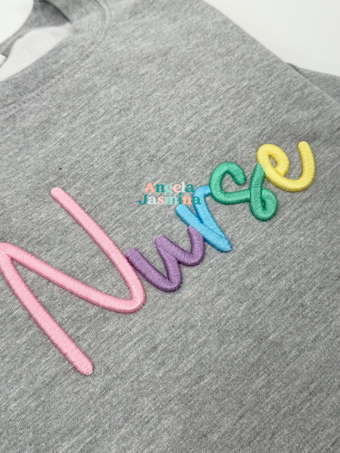 Nurse Embroidered 3d Puff Sweatshirt