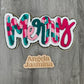 Merry Teal & Pink Chenille Patch