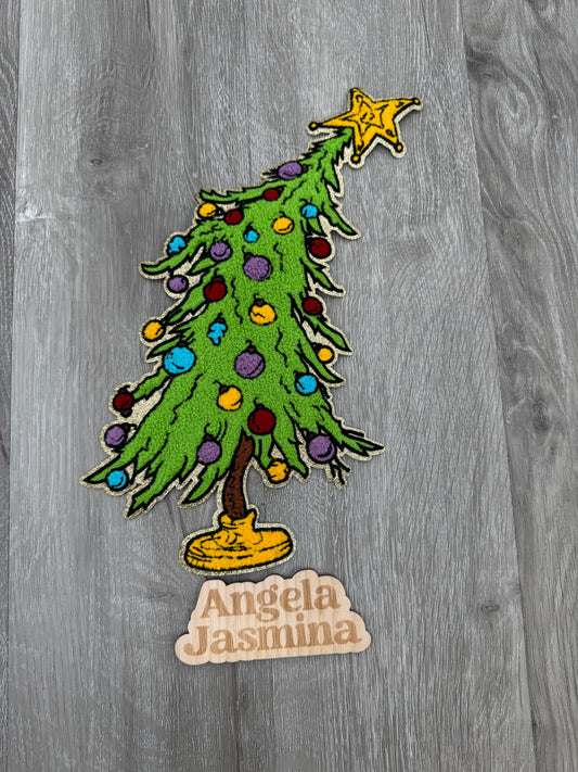 Crooked Christmas Tree Chenille Patch