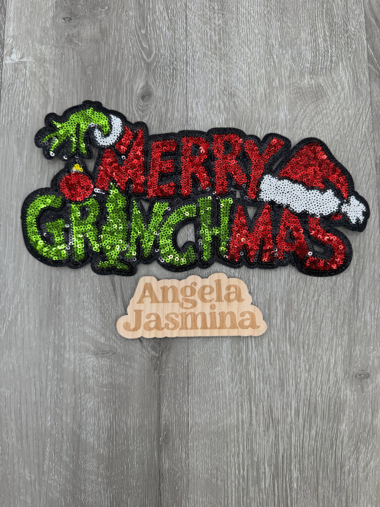 Merry Grinchmas Sequins Patch