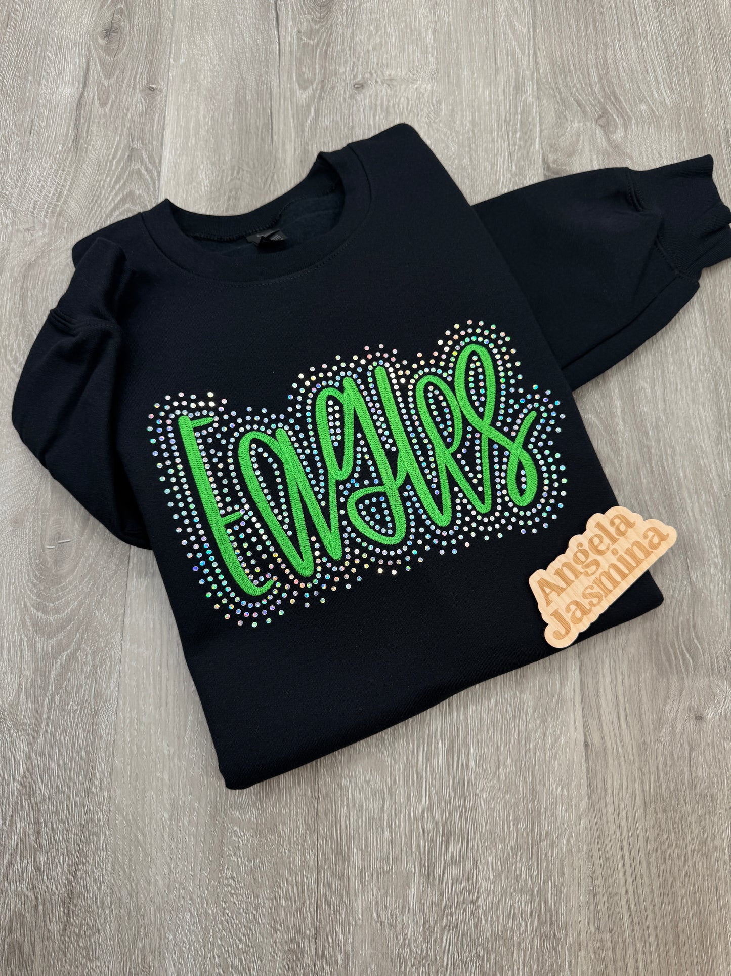 Custom Eagles Embroidered & Bling Sweatshirt