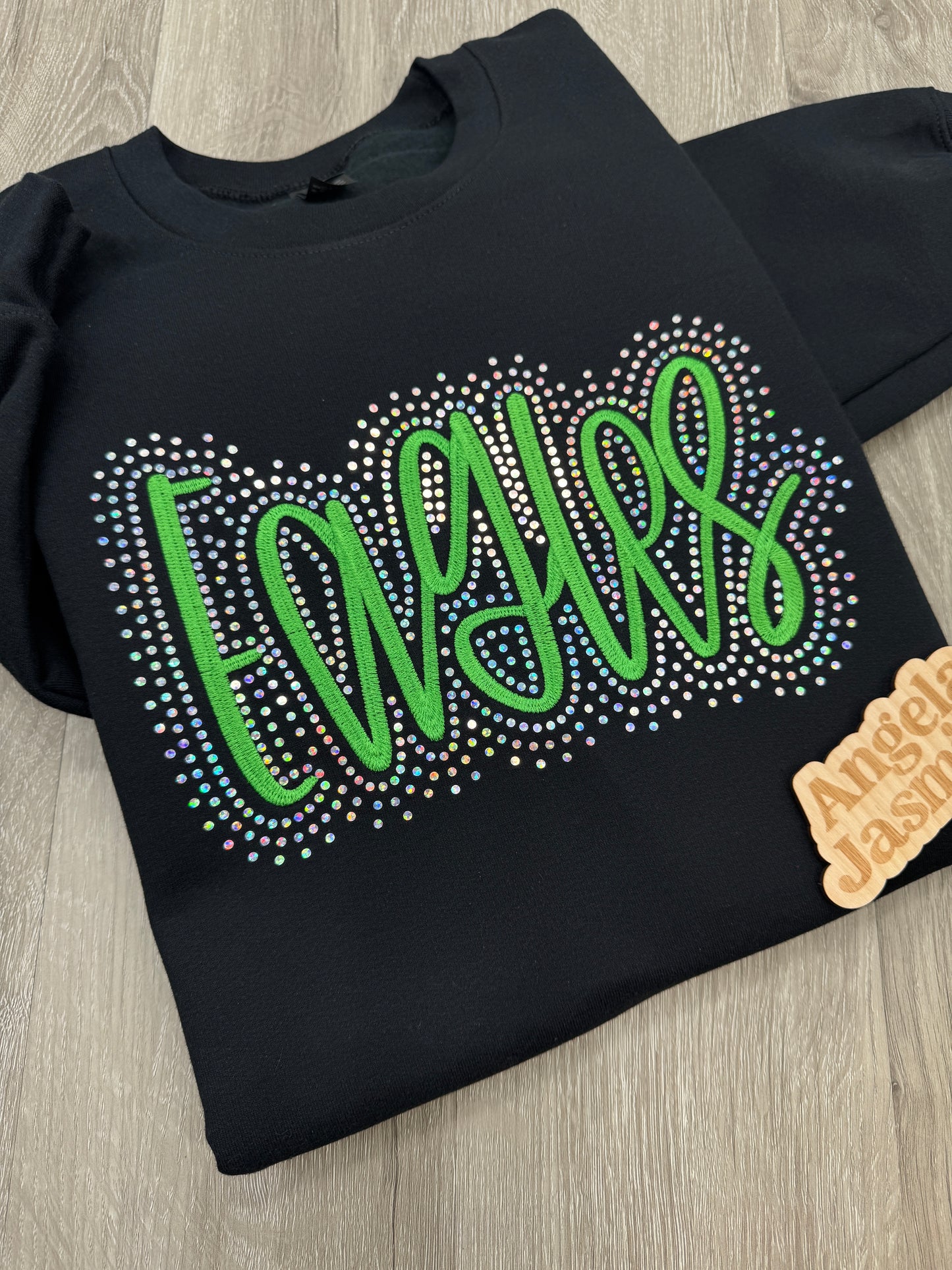 Custom Eagles Embroidered & Bling Sweatshirt