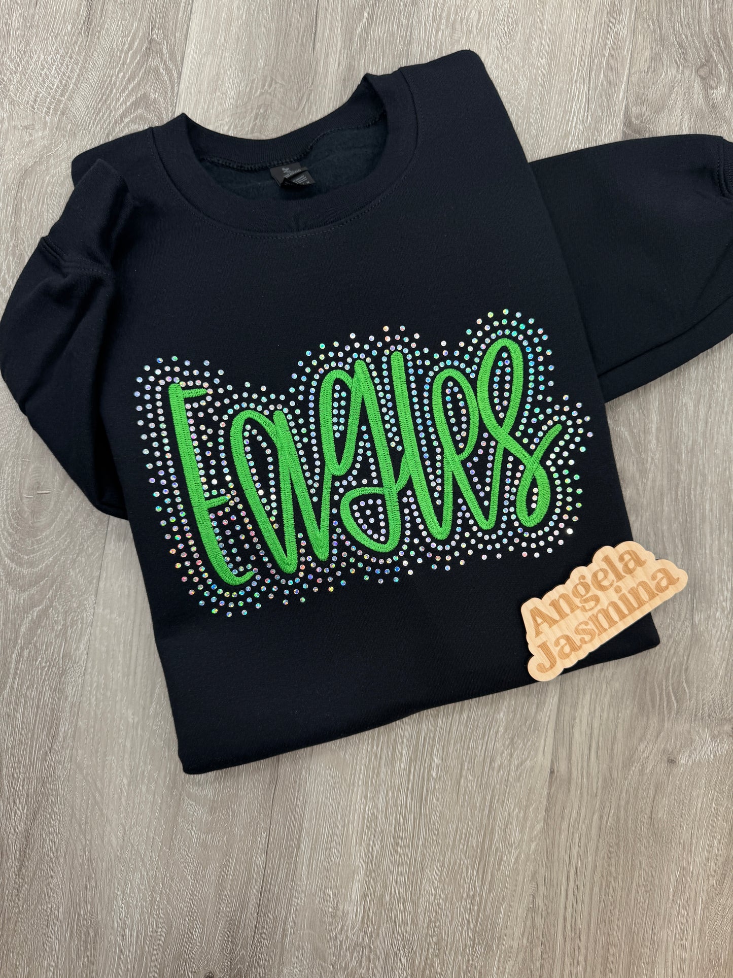 Custom Eagles Embroidered & Bling Sweatshirt