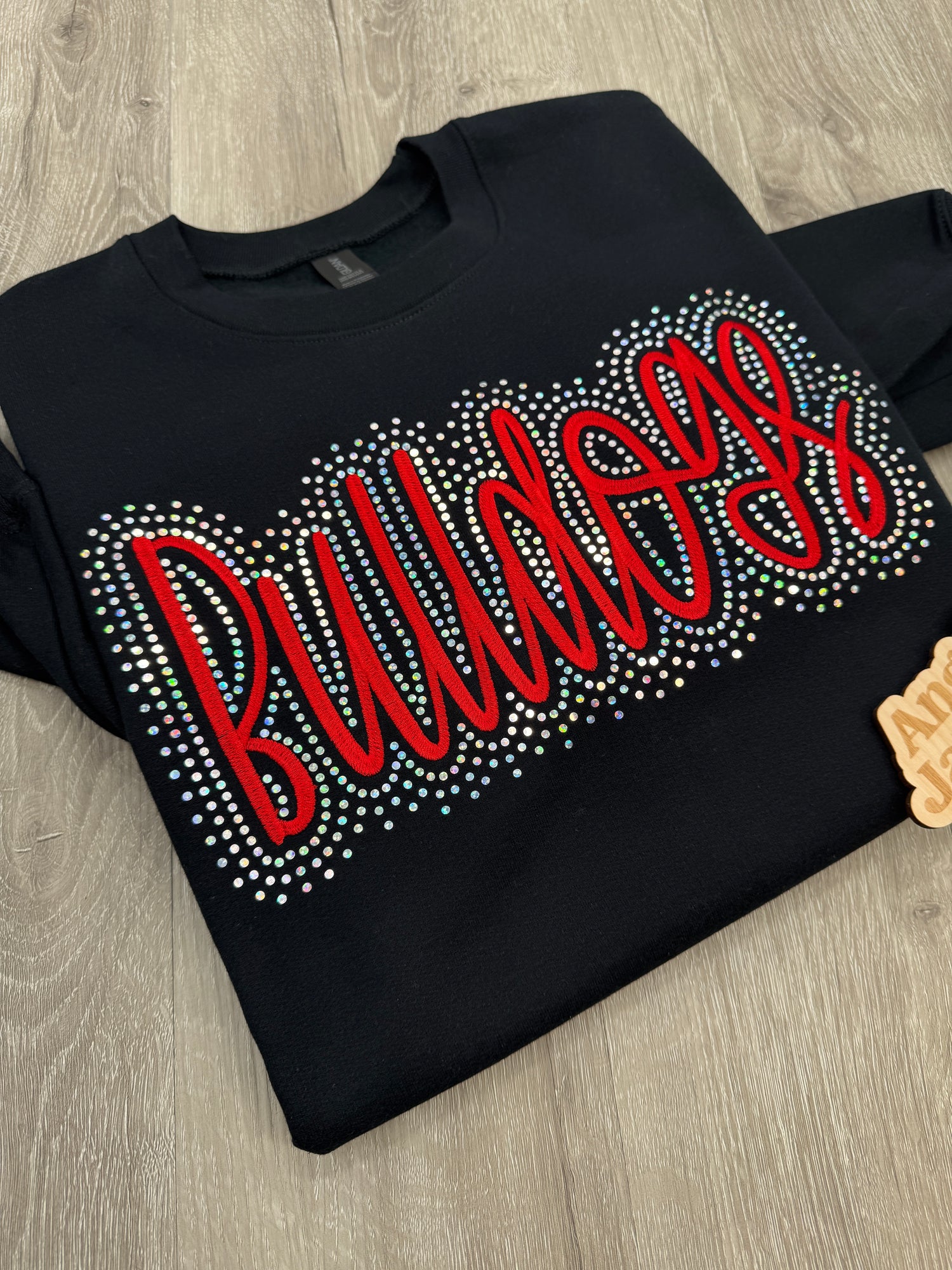 Custom Bulldogs  Embroidered & Bling Sweatshirt