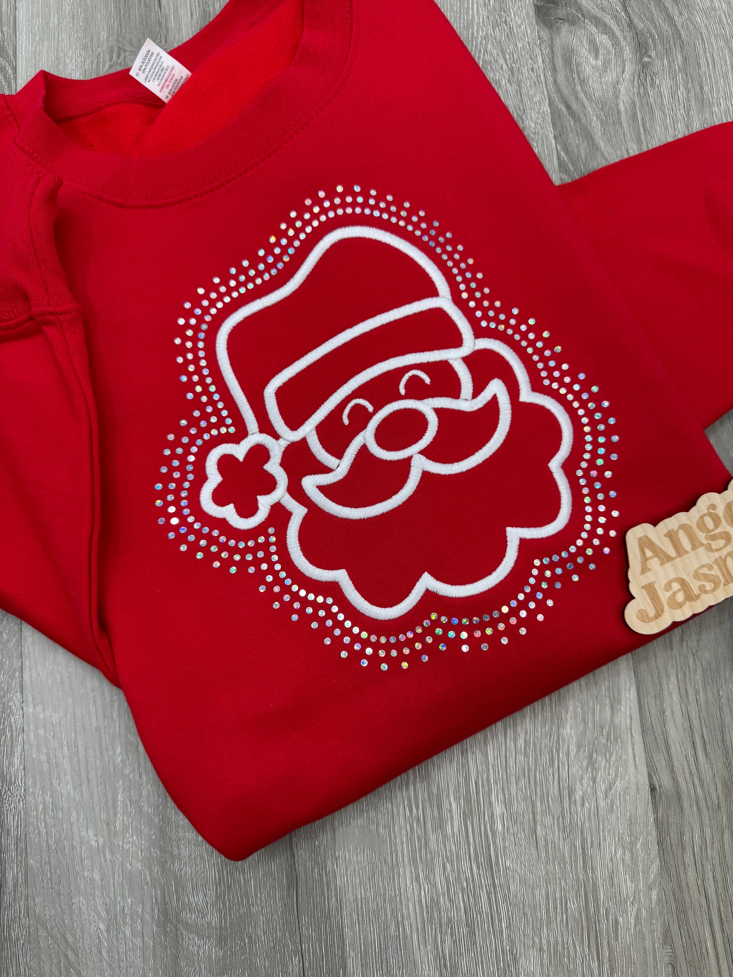 Santa Embroidered & Bling Sweatshirt