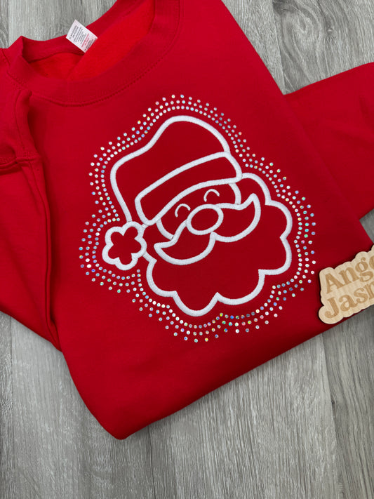 Santa Embroidered & Bling Sweatshirt