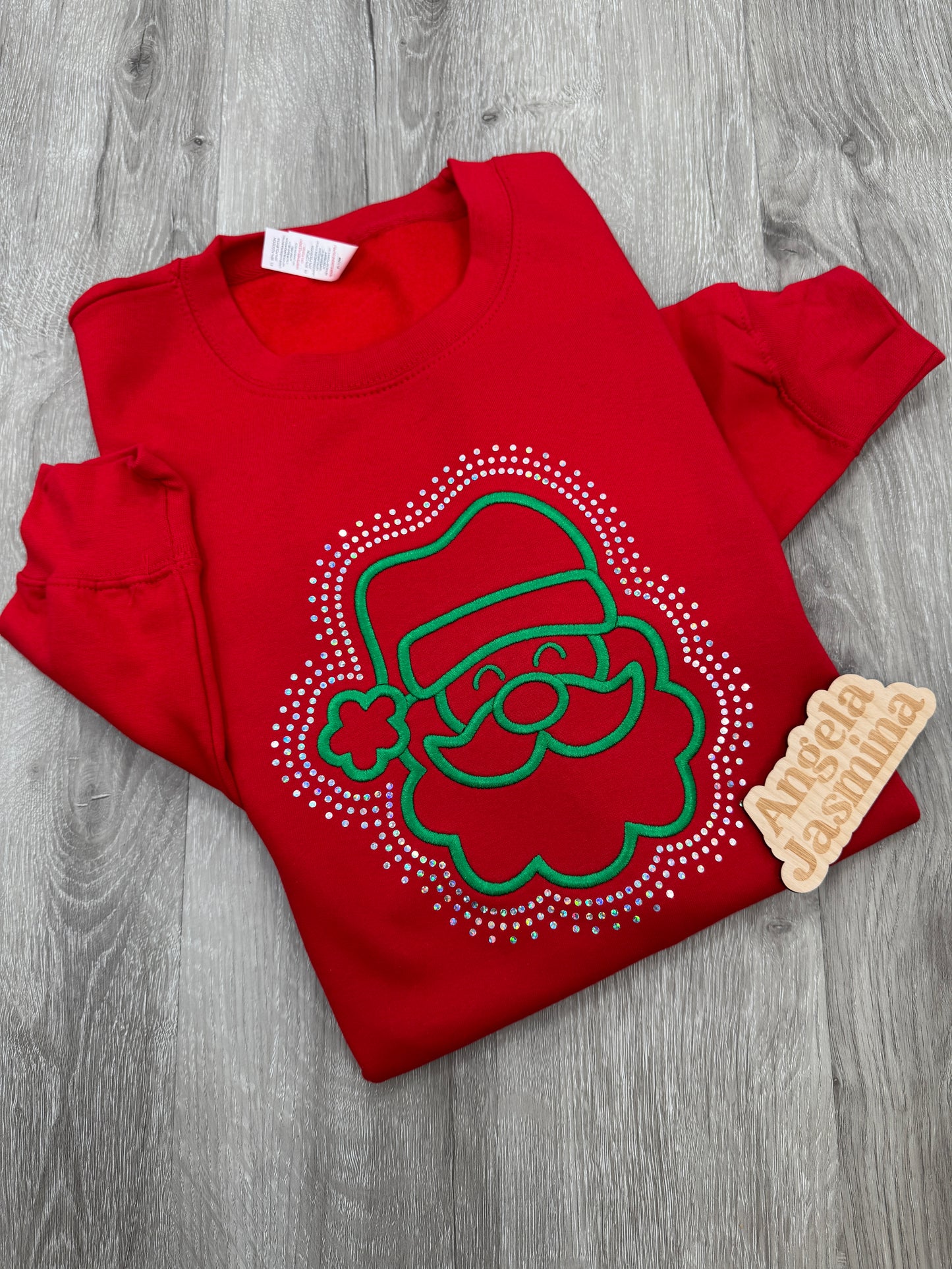 Santa Embroidered & Bling Sweatshirt