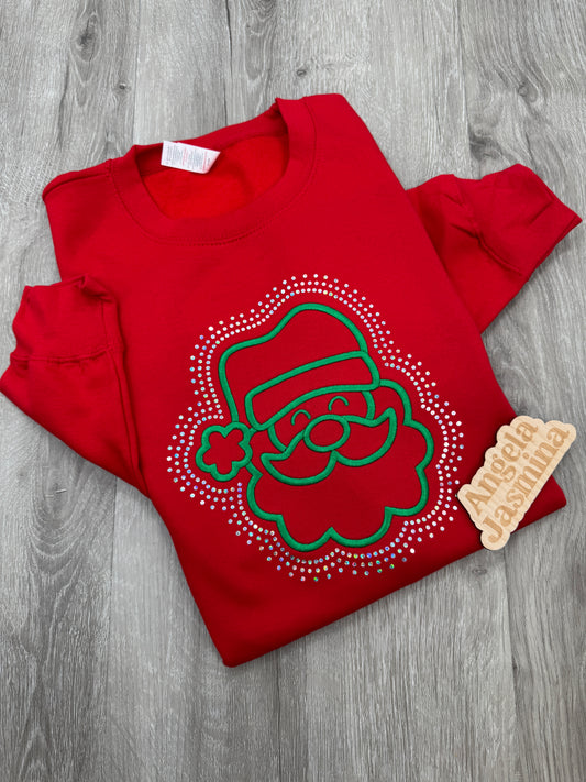 Santa Embroidered & Bling Sweatshirt