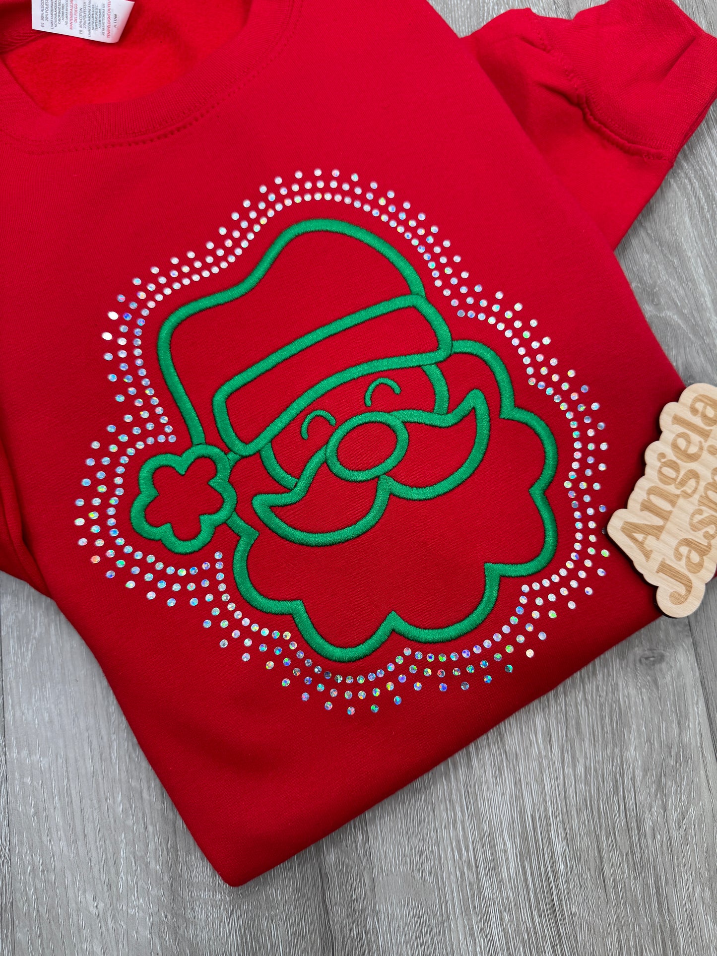 Santa Embroidered & Bling Sweatshirt
