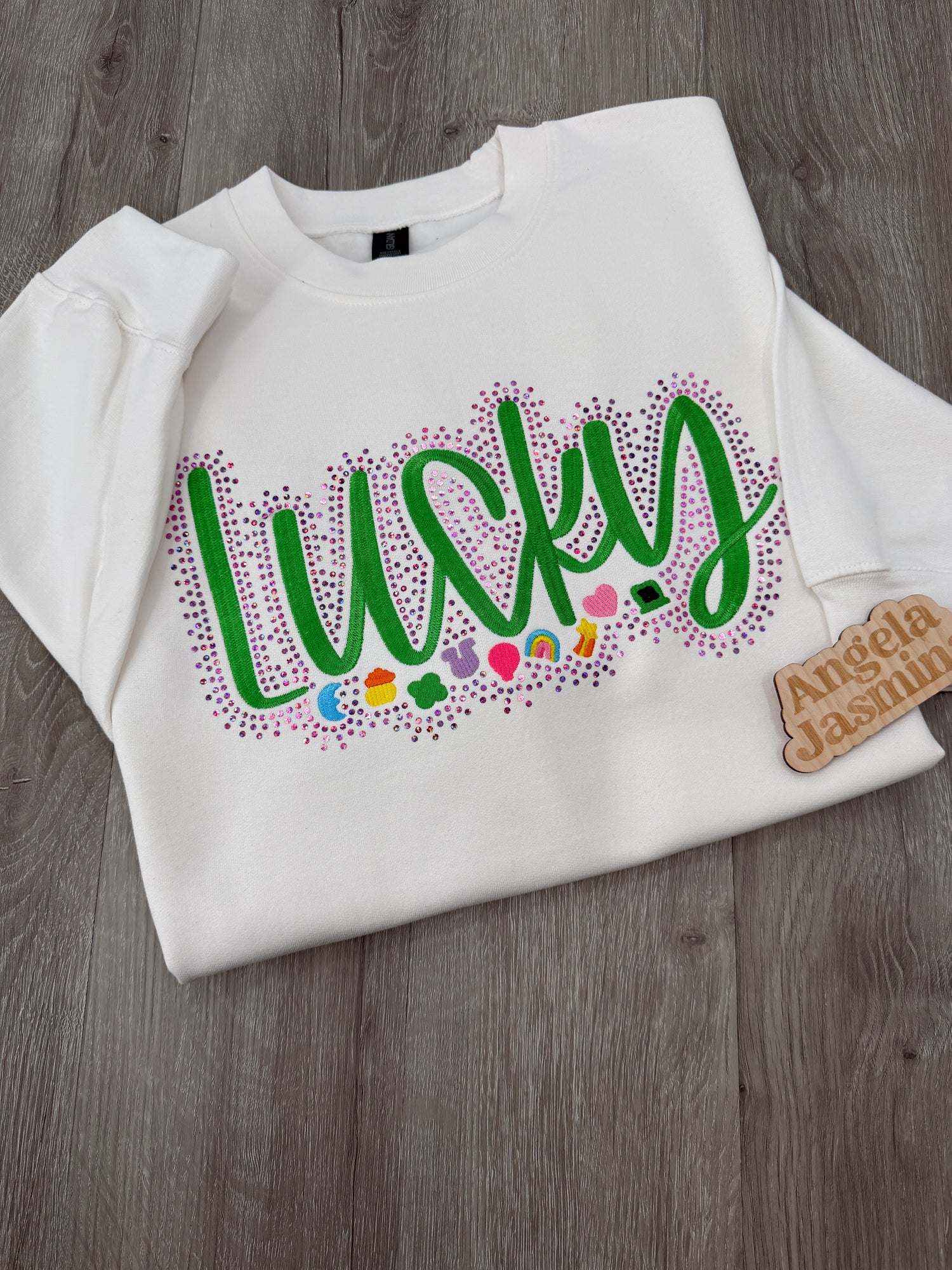 Lucky Charms Embroiderec and Bling Sweatshirt