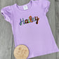 Girls Halloween Name Embroidered Shirt