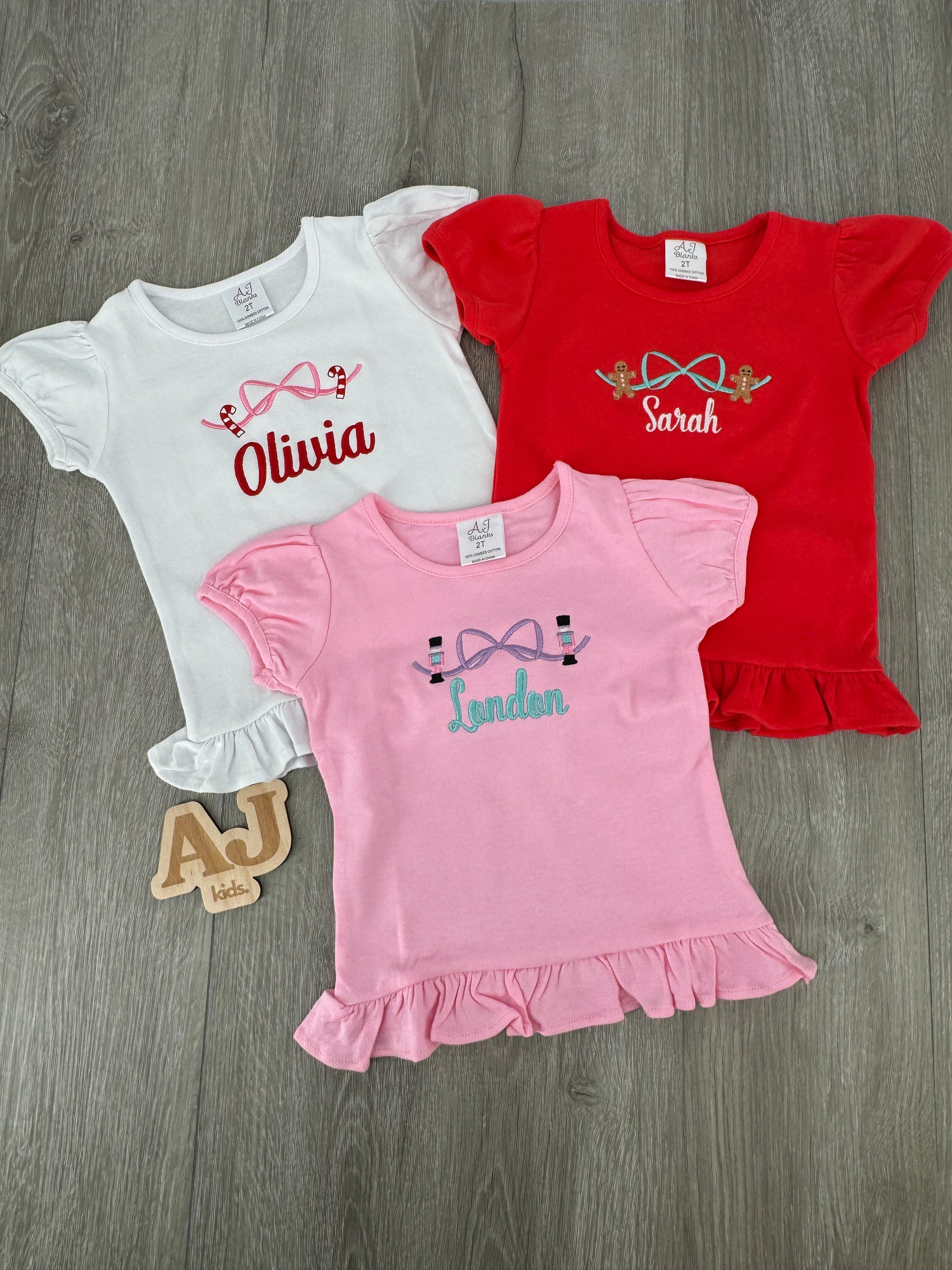 Monogram Me: Christmas Bow Ruffle Tee