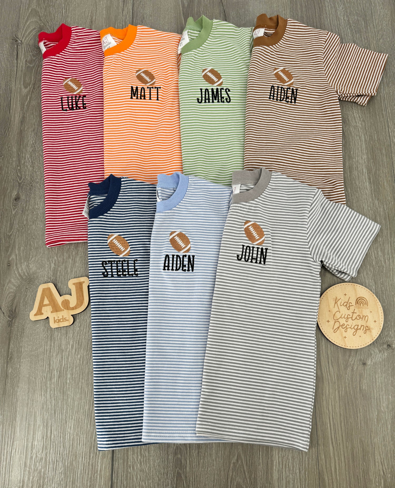 Monogram Me: Unisex Stripe Football Tee