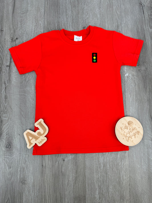 Unisex Embroidered Racing Light Signal Shirt