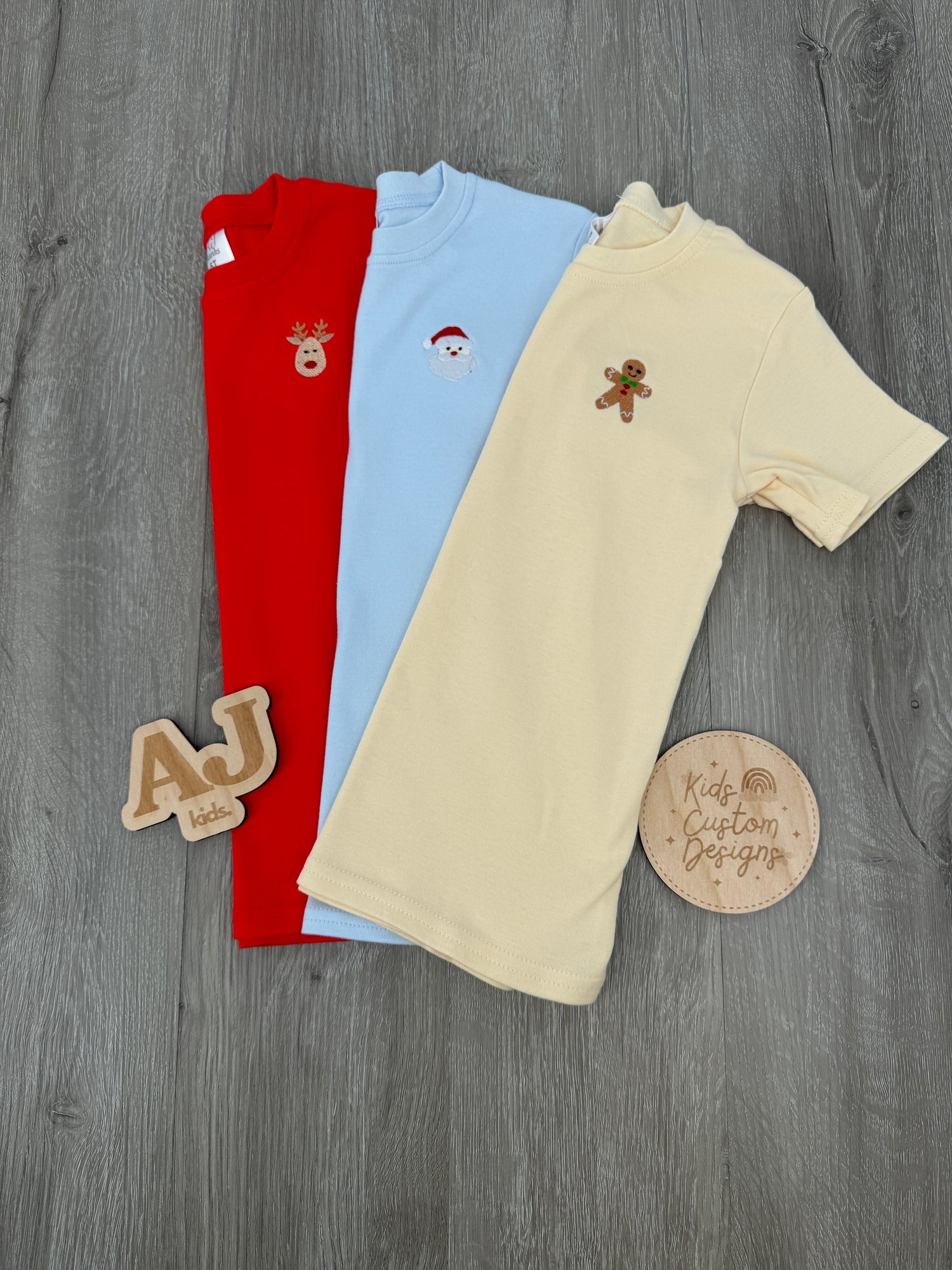 Unisex Embroidered Christmas 3 Shirt Bundle Set