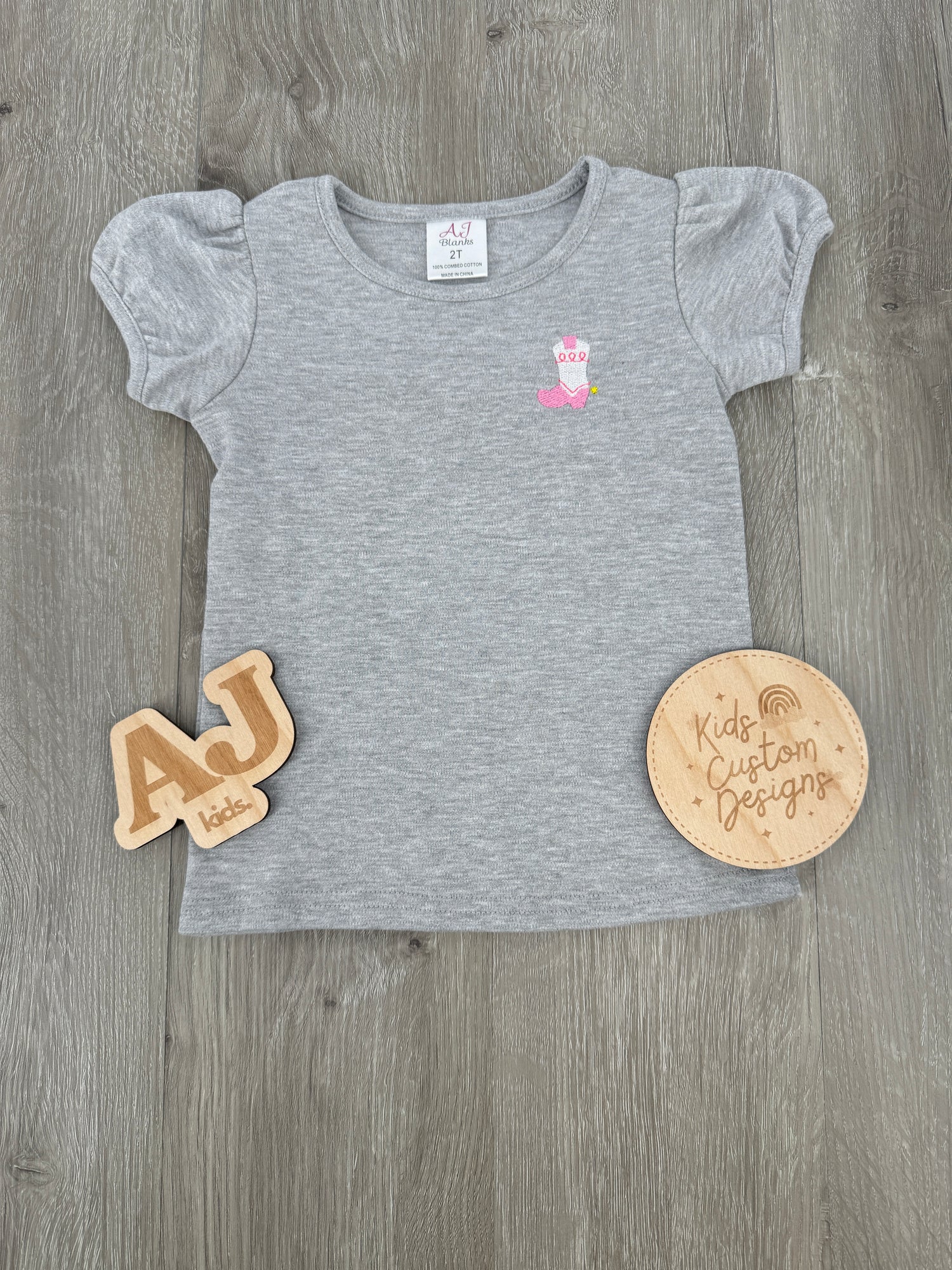 Girls Embroidered Cowgirl Boot Shirt