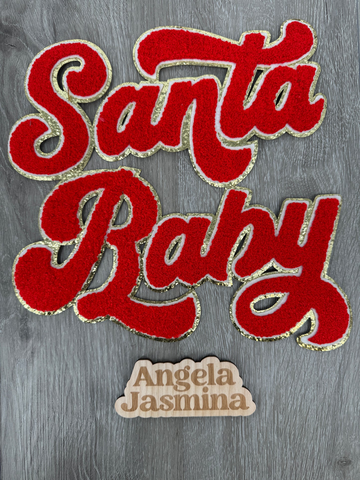 Red Santa Baby Chenille Patch