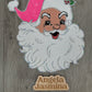 Hot Pink Santa Chenille & Sequin Patch