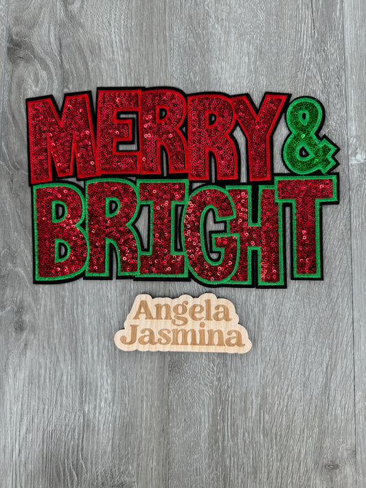 Merry and Bright Sequin Patch