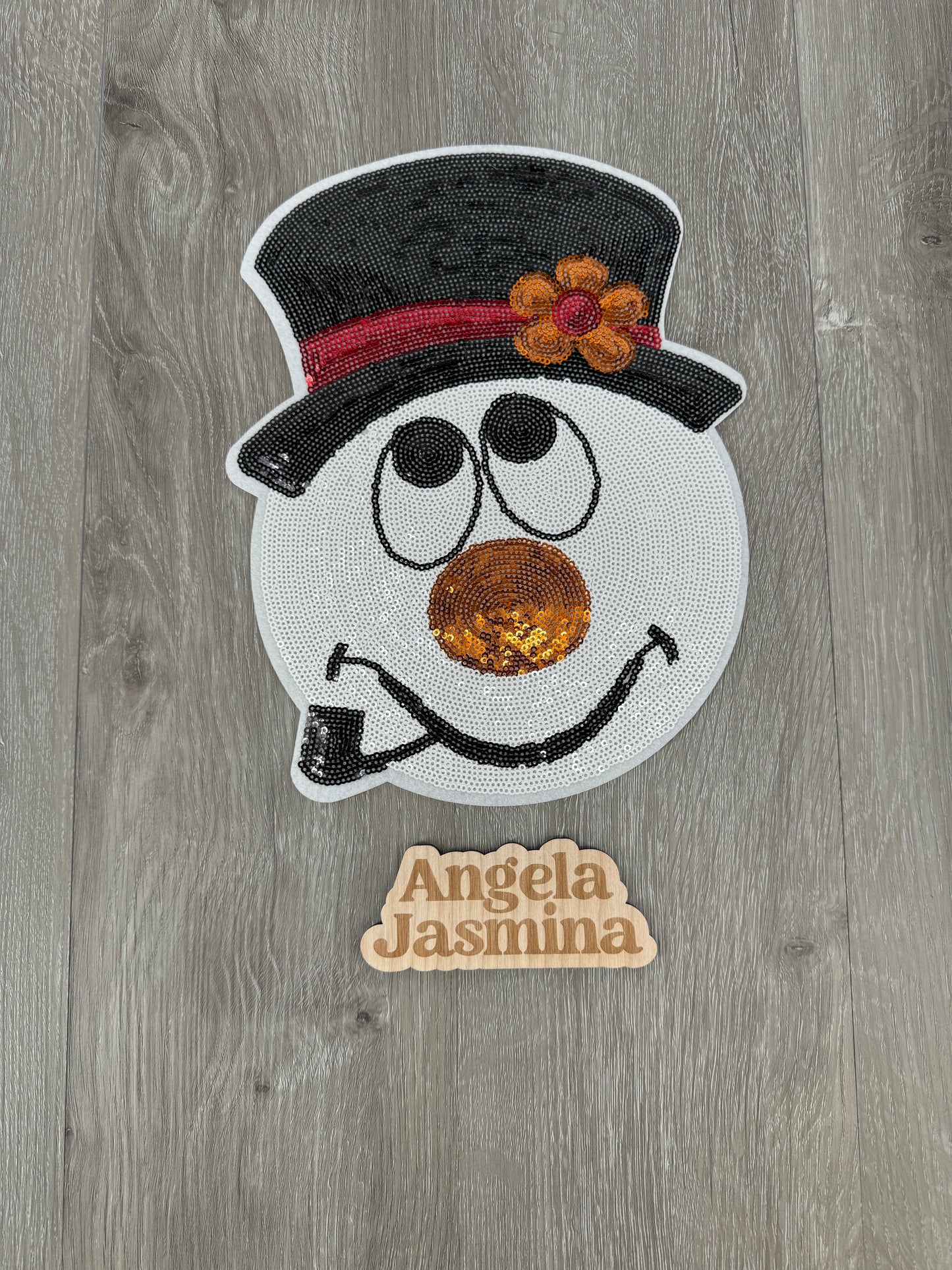 Snowman Sequin Patch