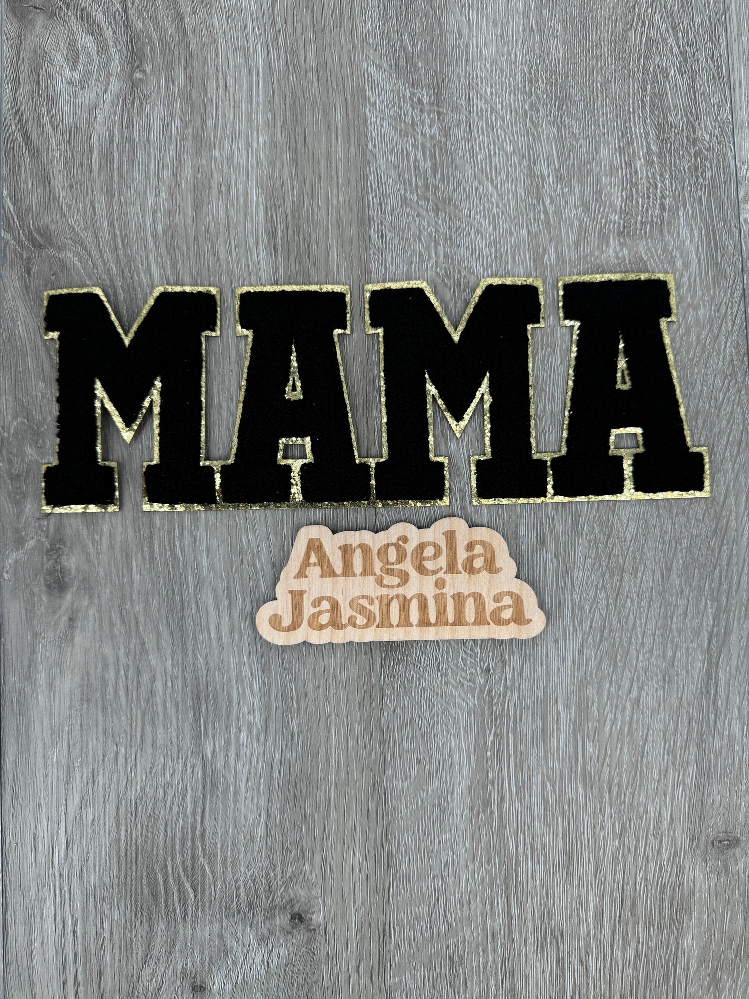 Black Gold Mama Chenille Patch