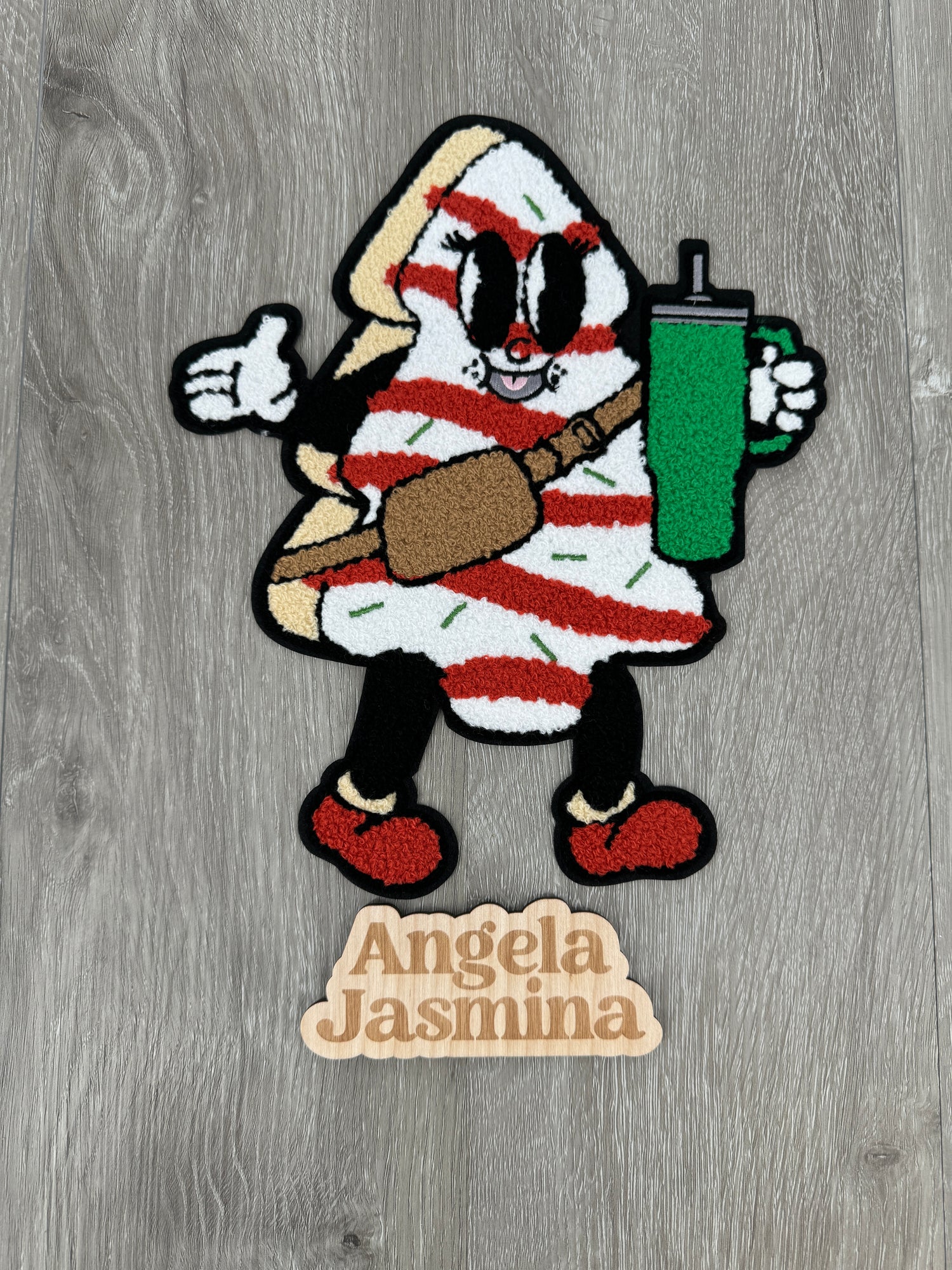 Bougie Christmas Tree Cake Chenille  Patch