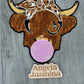 Cow with Bubblegum Sequins Patch