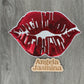 Red White Lips Sequins Patch