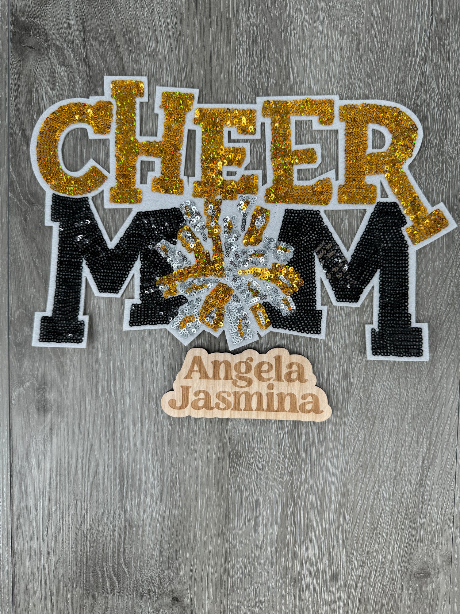 Cheer Mom Sequins Patch