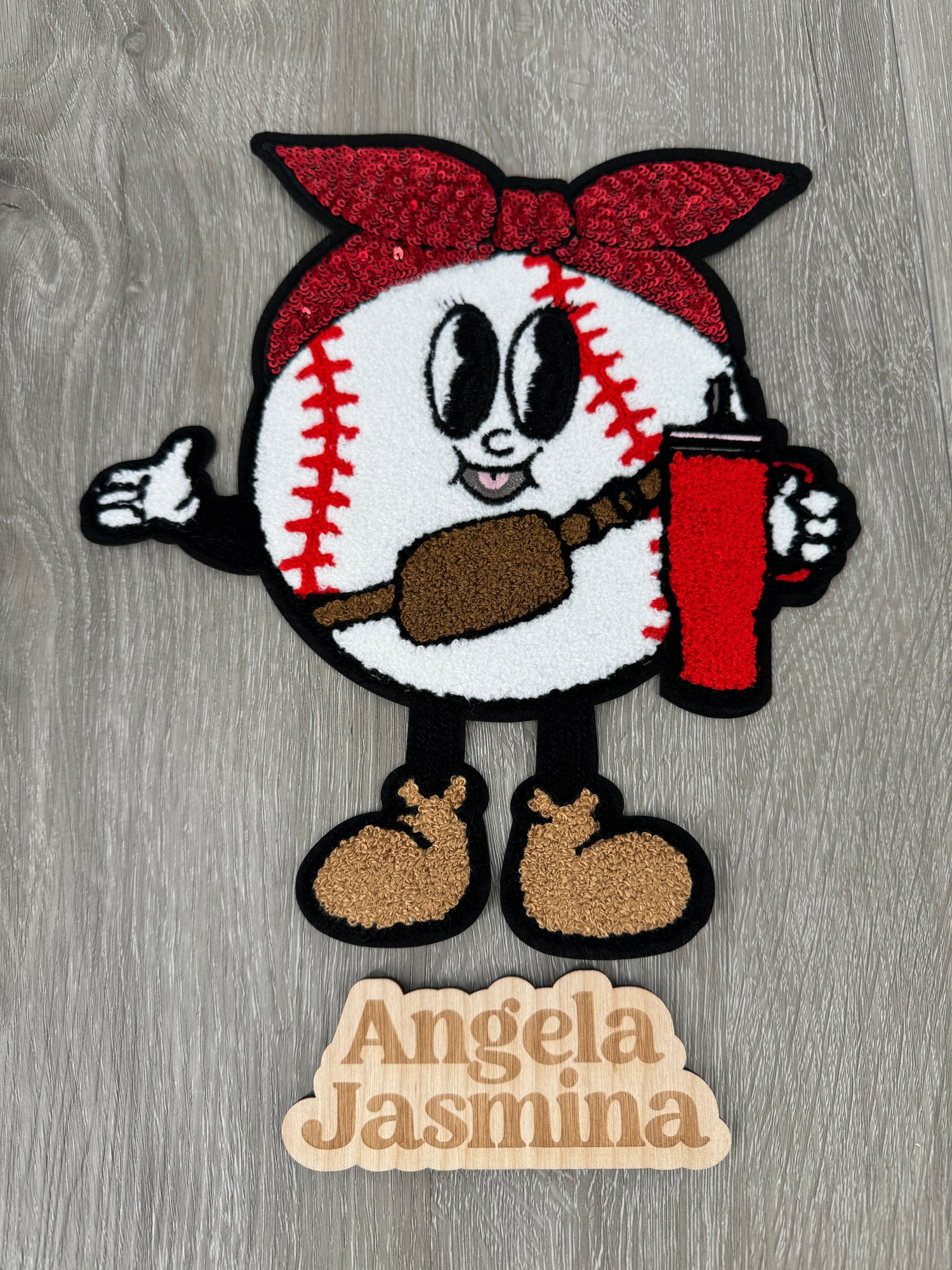 Bougie Baseball Chenille & Sequin Patch