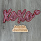 XOXO Script Pink Red Sequin Patch