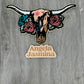 Floral Long Horn Chenille Patch