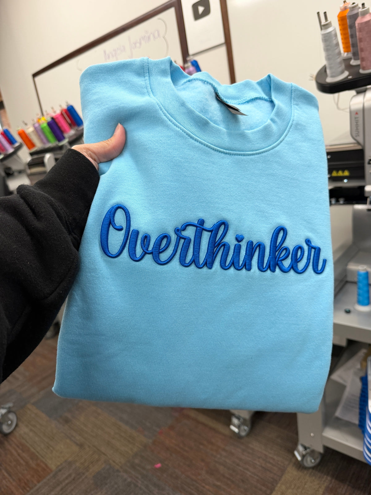 Overthinker Puff Embroidered sweatshirt