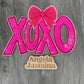 Pink XOXO Bow Sequins and Chenille Patch