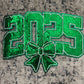 2025 Bow New Year Green Sequin Patch