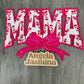 HOT PINK Mama Floral Bow Sequins and Chenille Patch