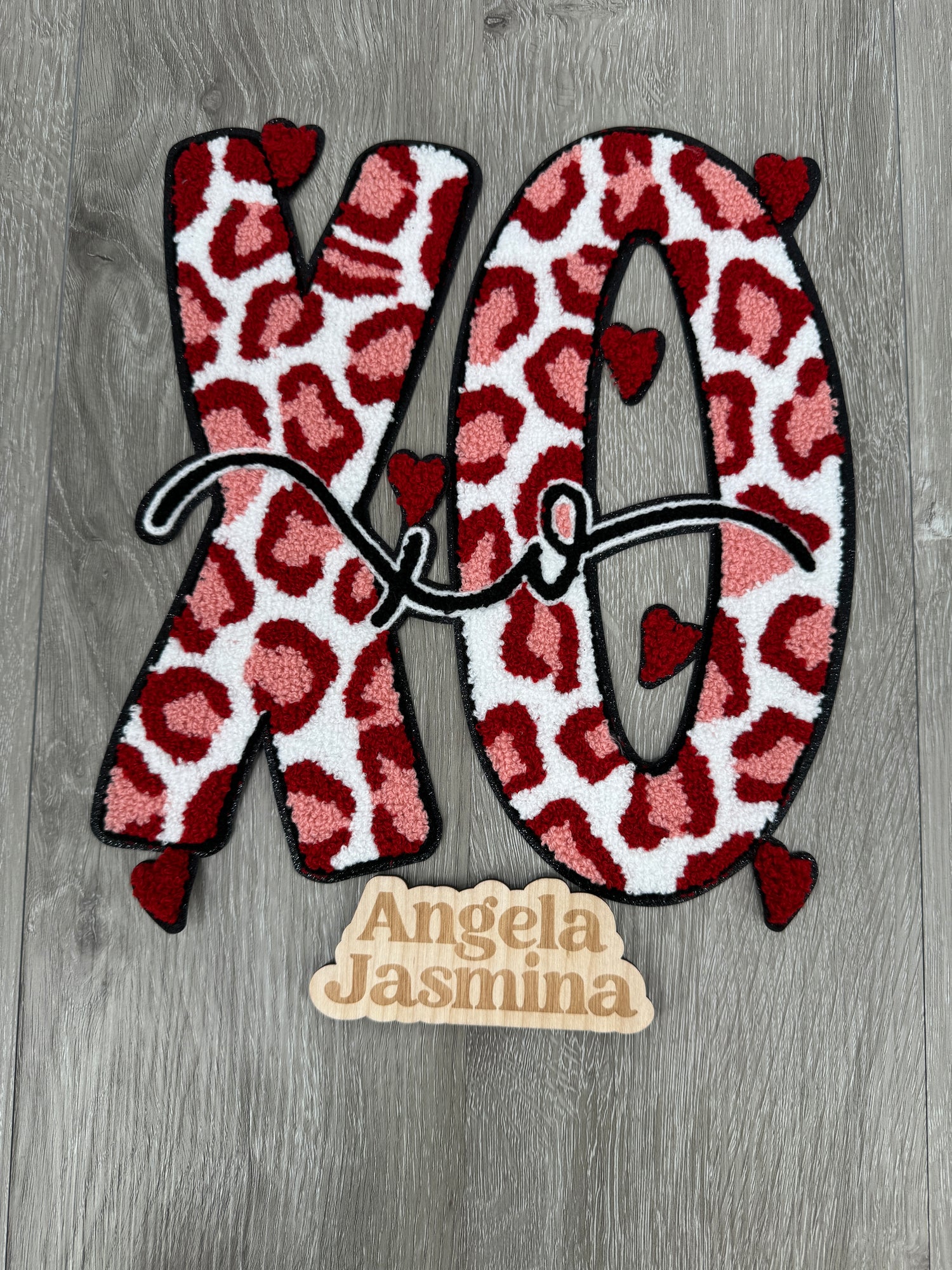 XOXO Red Leopard Chenille Patch