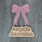 Light Pink Glitter Mini Bow Patch 4 inch