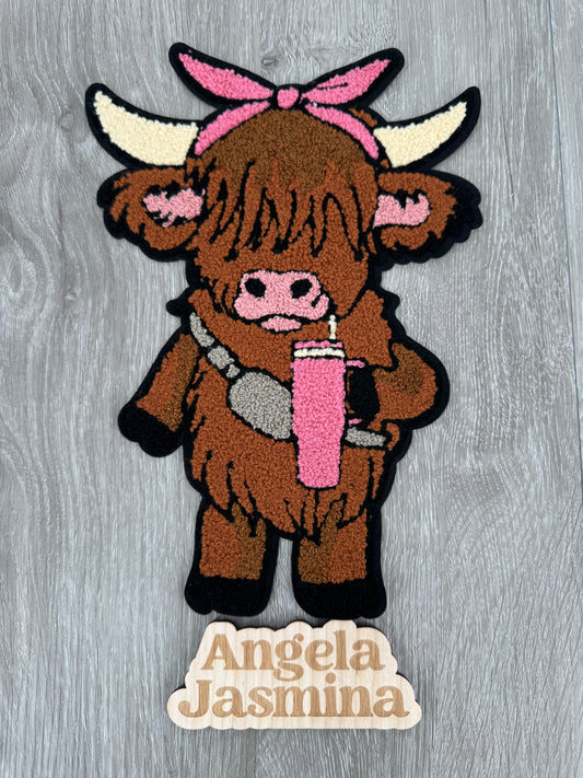 Highland Heifier Cow Chenille Patch