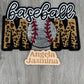 Baseball Mom Cheetah Chenille and sequins Patch