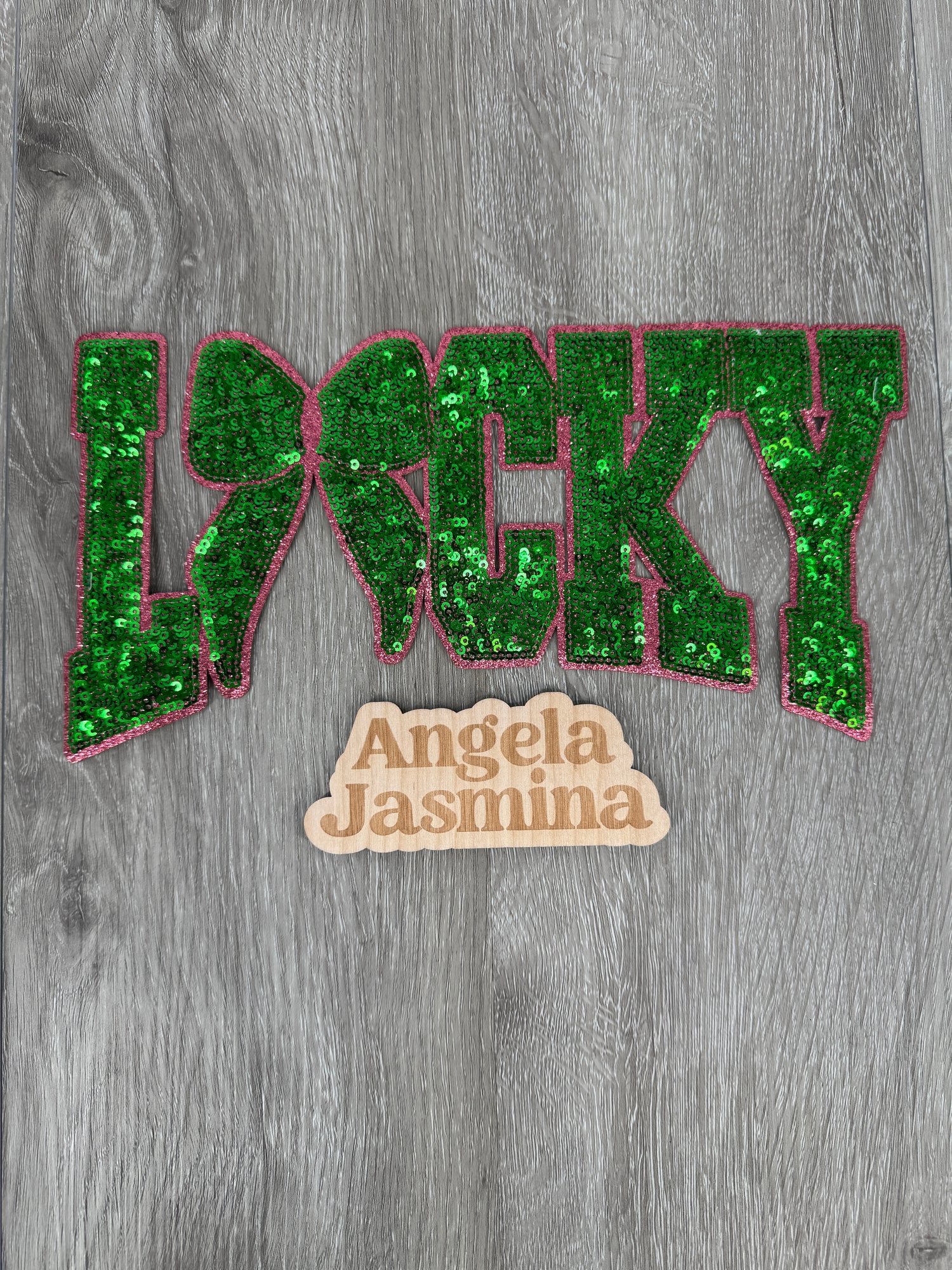Lucky Bow Sequins & Chenille Patch
