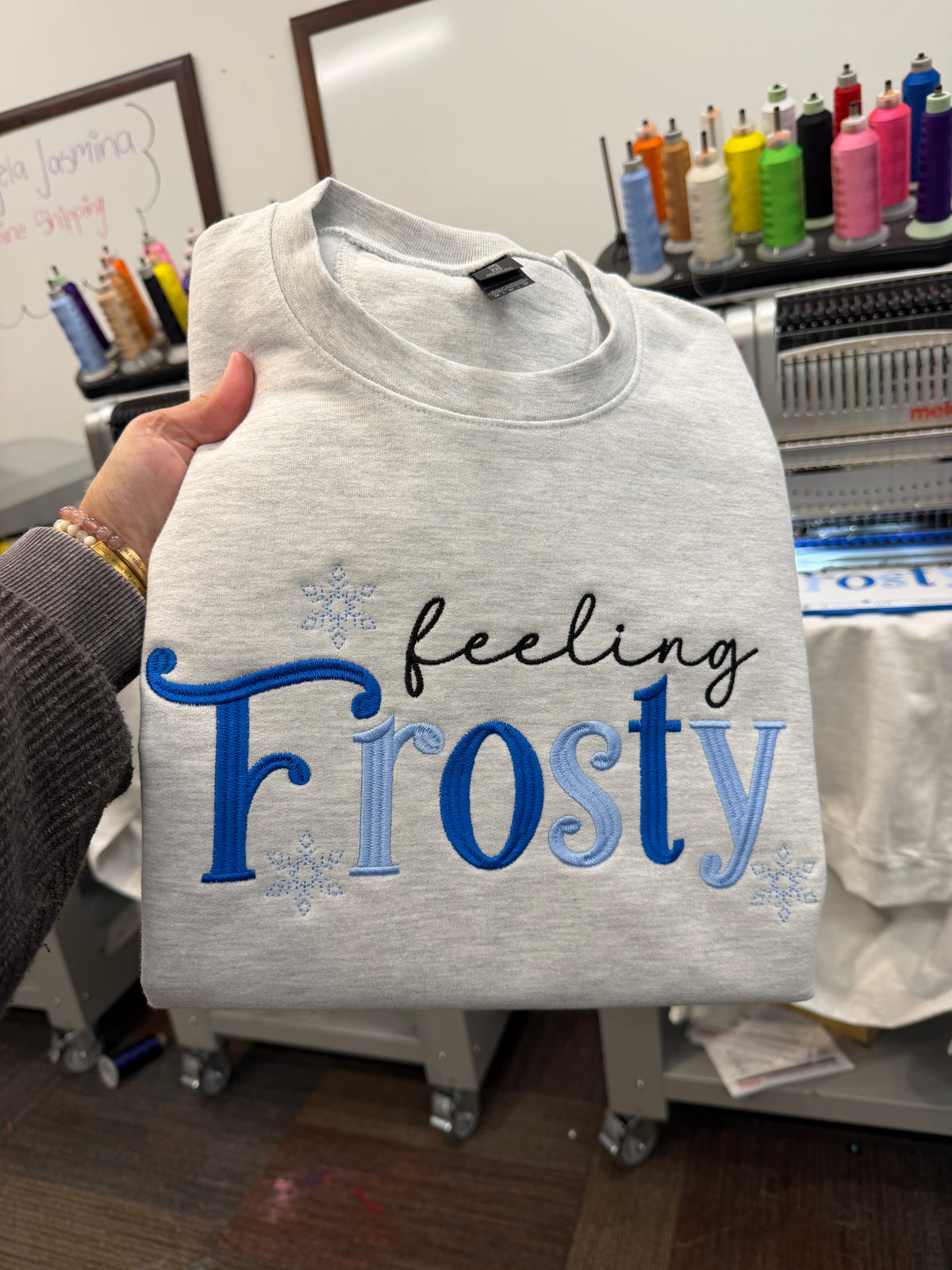 Feeling Frosty Embroidered sweatshirt